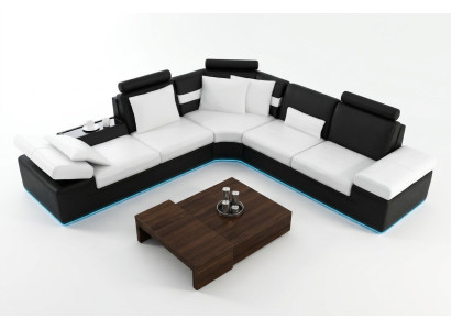 Living room sofa leather sofa seating set modern multifunction couch USB