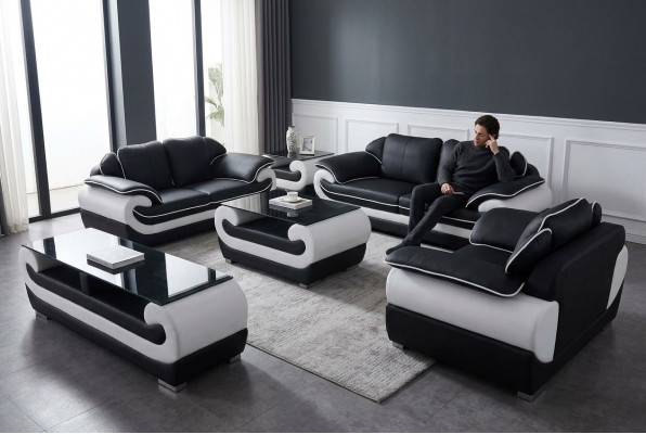 Sofa set 5 pcs. rtv couch table 321 seating suite modern armchair sofa + USB