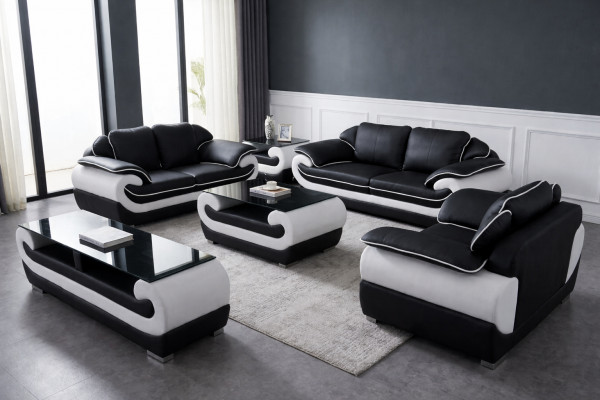 Sofa set 5 pcs. rtv couch table 321 seating suite modern armchair sofa + USB