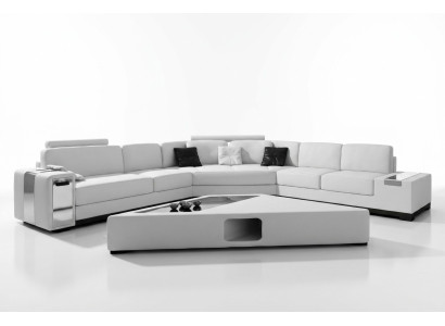 Ledersofa Ecksofa Sofa Couch Polster Designer Eckgarnitur Wohnlandschaft Lima