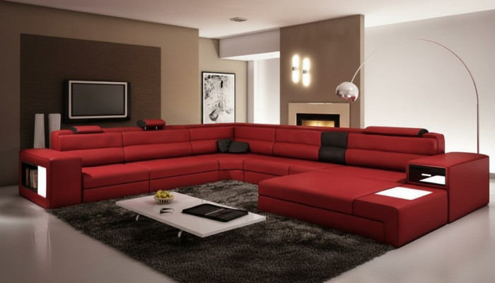 Sectional sofa couch upholstery suite design leather textile living landscape Landau R