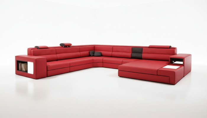 Sectional sofa couch upholstery suite design leather textile living landscape Landau R