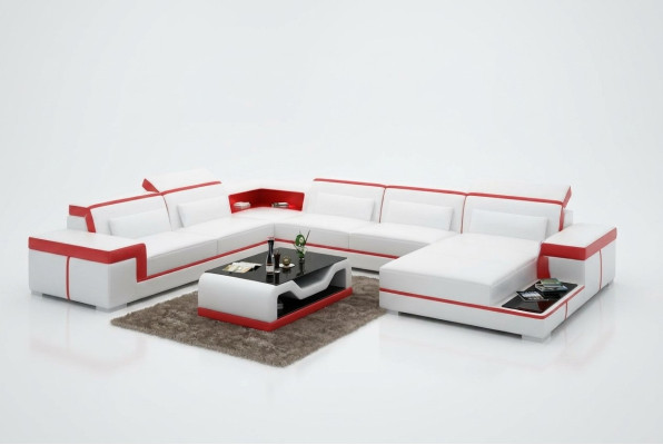 Modern seating area leather sofa upholstery corner suite corner sofa couch living landscape +USB