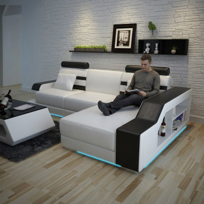 Leather Sofa Couch Living Landscape Corner Sofa Corner Set Design Modern Sofa L6016E