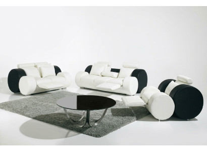 Leather sofa leather couch set 3+2+1 seater upholstery suite designer sofa new