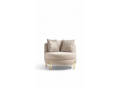 Armchair Upholstered Seat Design Couch Armchair Relax Fabric Lounge Luxury Living Room