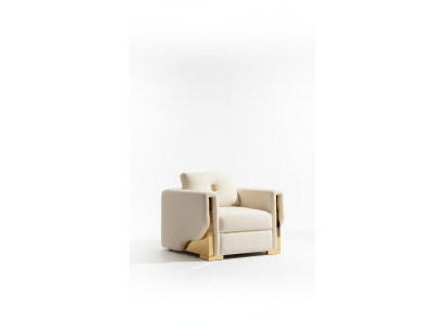 Design single-seater armchair textile living room lounge metal luxury design sofa furniture