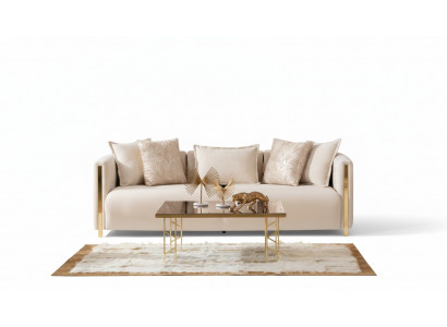 Three-seater sofas upholstered luxury furniture modern sofa 3-seater textile couch 245cm