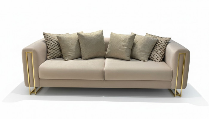 Modern Design Sofa 3-Seater Room Furniture Gray Sofas Three-Seater Couch Upholstered