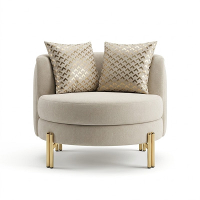 Armchair Seat Sitter Design Living Room Upholstery Wood Upholstery Modern Luxury Beige
