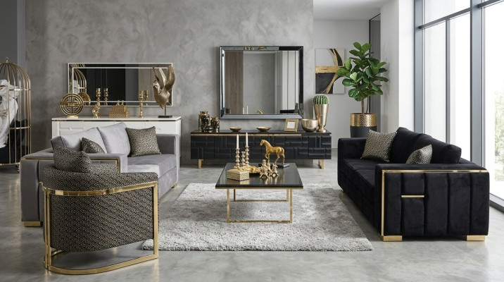 Sofa set 3+3 seater sofa armchair sofas luxury set velvet fabric group