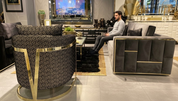 Design armchair luxury classic modern textile single-seater furniture single-seater sofa