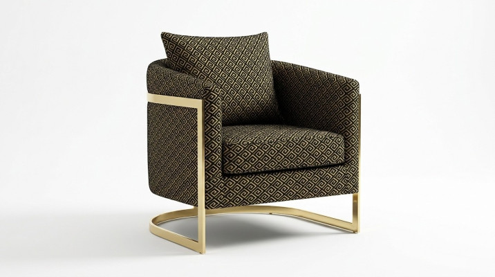 Design armchair luxury classic modern textile single-seater furniture single-seater sofa