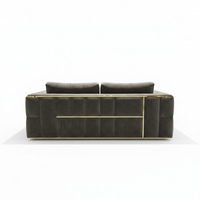 Design couch three-seater upholstered sofas fabric modern 3-seater couches velvet metal