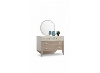 Modern Wooden Dressing Table with Mirror Console Set Bedroom
