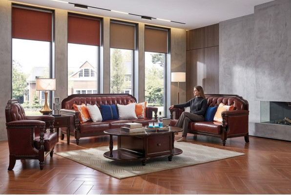Northern States Sofa Set Sofa America 3+2 Seat Leather Sofa Chesterfield