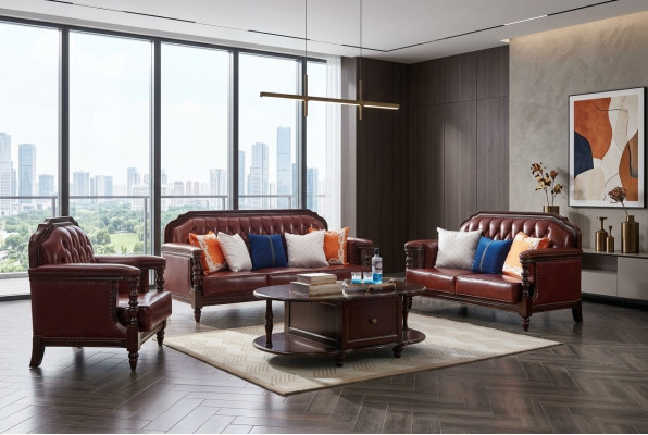 Northern States Sofa Set Sofa America 3+2 Seat Leather Sofa Chesterfield