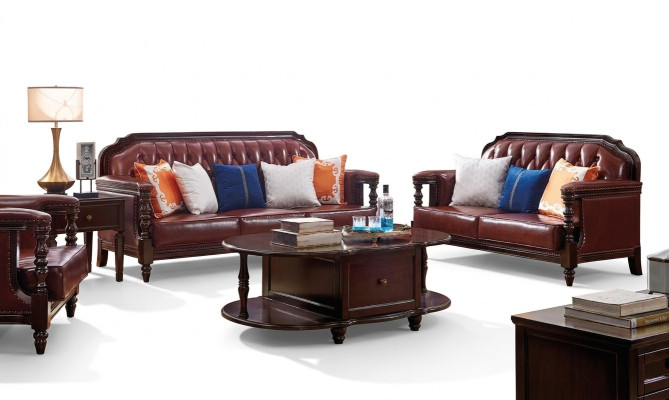 Northern States Sofa Set Sofa America 3+2 Seat Leather Sofa Chesterfield