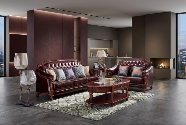 Luxury Sofa Set 3+2 Seater Leather Sofa Couch Upholstered Set