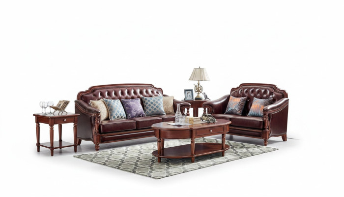 Luxury Sofa Set 3+2 Seater Leather Sofa Couch Upholstered Set