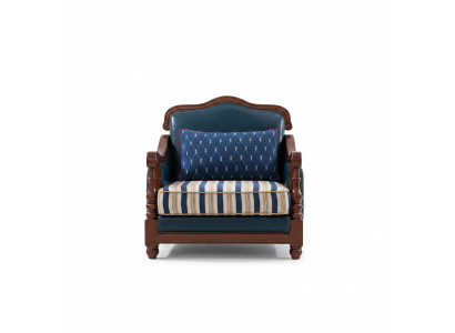 Designer leather armchair living room lounge luxury chair designer furniture blue