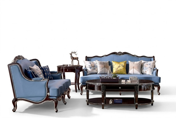 Classic Chesterfield Couch 3+2 Seater Sofa Couches Blue Sofas