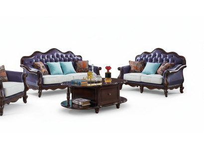 Leather sofa Chesterfield purple couch classic sofa suite couch set