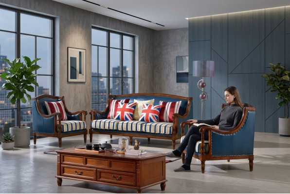 American furniture sofa set USA set 3+1 seater three-seater armchair