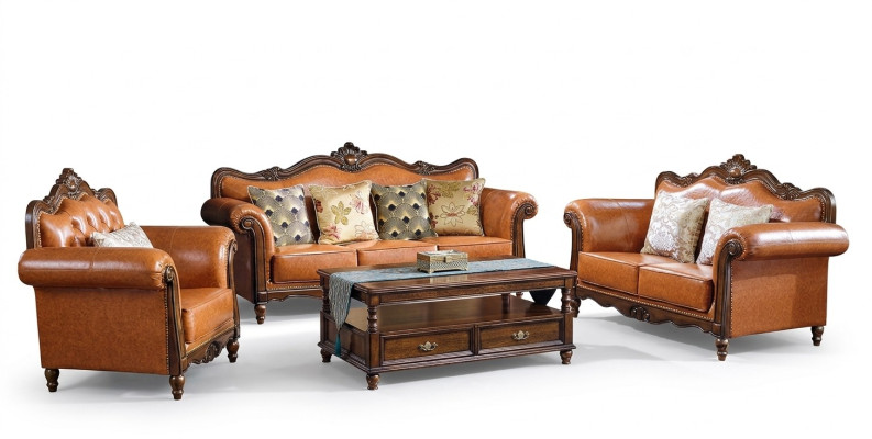 Living room set sofa set 3+2 seat couch upholstered sofa luxury furniture orange