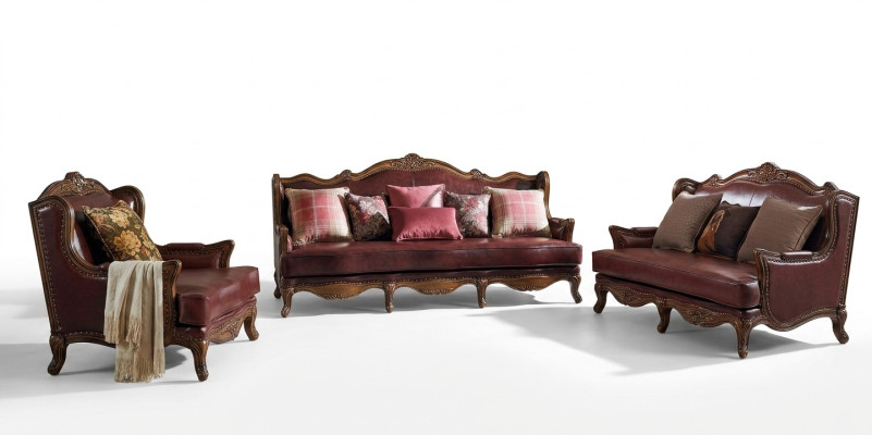 Sofa set 3+2+1 seater sofa seat suite colonial furniture brown