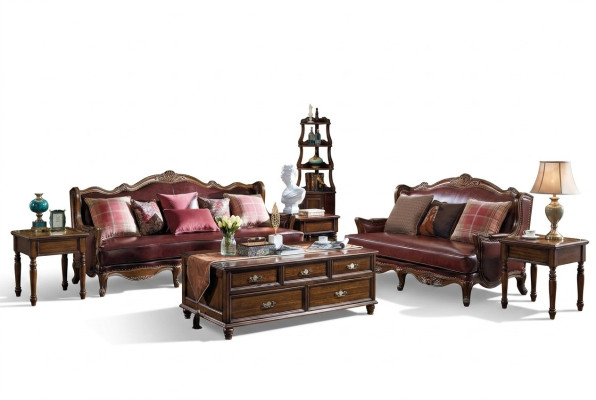 Empire USA Furniture Antique Style Leather Sofa 3+2 Seater Sofa Set Sofa
