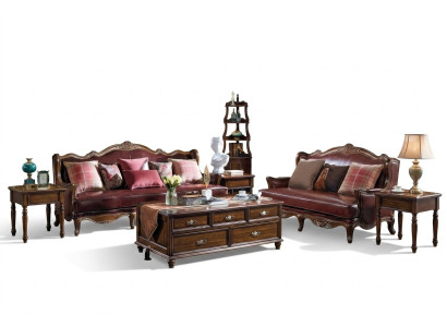 Empire USA Furniture Antique Style Leather Sofa 3+2 Seater Sofa Set Sofa