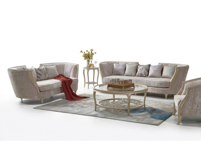 Exclusive beige sofa set 3+2 seater designer 2-piece set textile couches