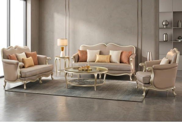 Luxury coffee table round table hotel furniture furnishing tables gold