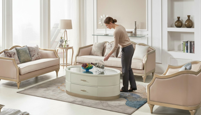 Cream Coffee Table Oval Living Room Table Glass Table Coffee Tables Furniture