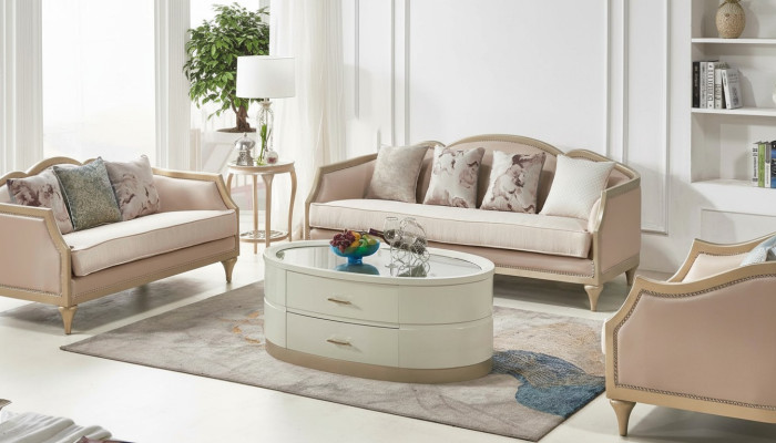 Cream Coffee Table Oval Living Room Table Glass Table Coffee Tables Furniture