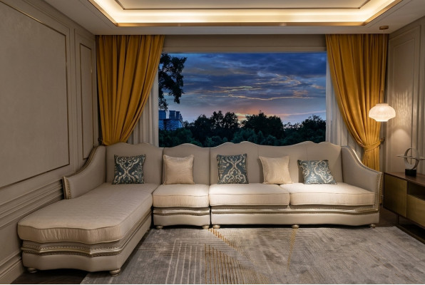 Living room textile L-shaped luxury sofas corner sectional upholstered furniture