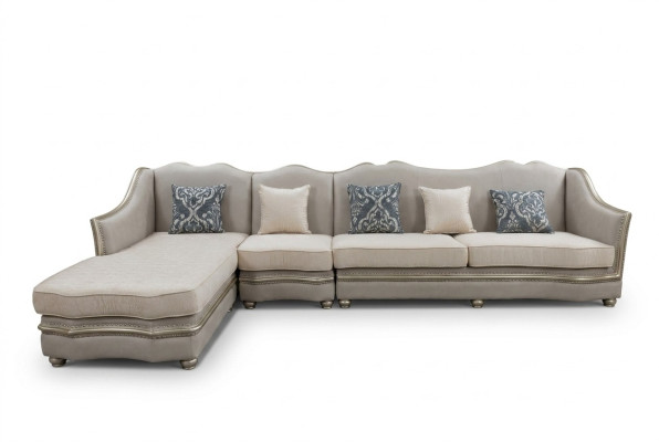 Living room textile L-shaped luxury sofas corner sectional upholstered furniture