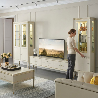 Design wall unit sideboard 2x cabinet TV stand sideboard 3-piece set