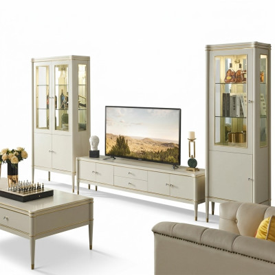 Design wall unit sideboard 2x cabinet TV stand sideboard 3-piece set