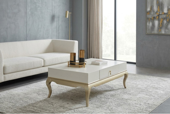 Coffee table side table living room table wood white wooden table