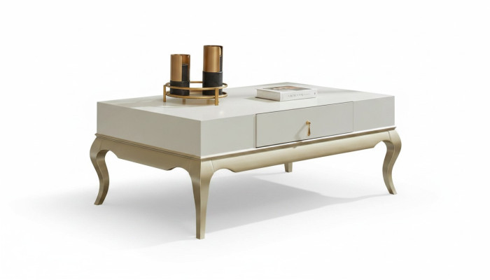 Coffee table side table living room table wood white wooden table