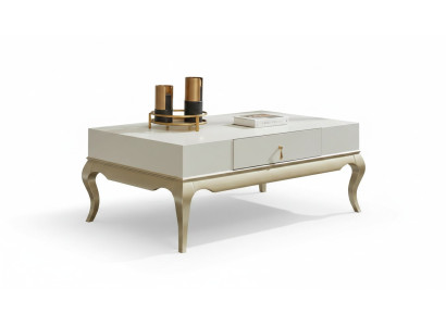 Coffee table side table living room table wood white wooden table