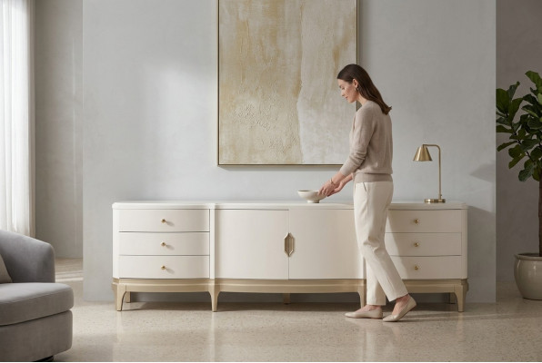 Sideboard cabinet rtv living room tv wood furniture white lowboard luxury