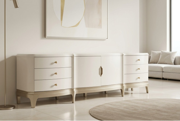 Sideboard cabinet rtv living room tv wood furniture white lowboard luxury