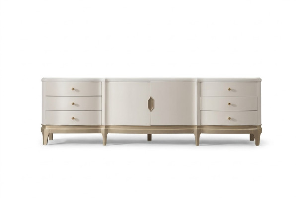 Sideboard cabinet rtv living room tv wood furniture white lowboard luxury