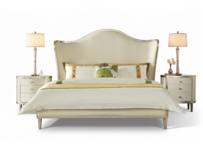 Modern bedroom set with double bed and nightstands