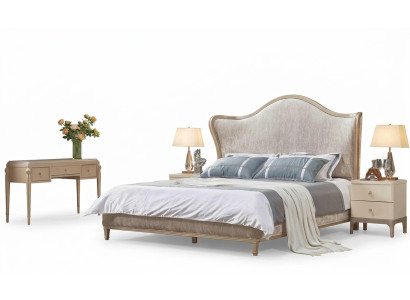 Luxury Modern Bed 2x Nightstands Beds Wood Bed Frame Bedroom Silver New