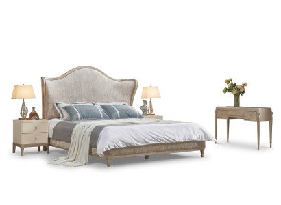Design luxury double silver beds furniture bedroom bed upholstery fabric textile
