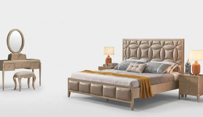 Upholstered Beige Double Beds Bed Beds Double Bed Bedroom